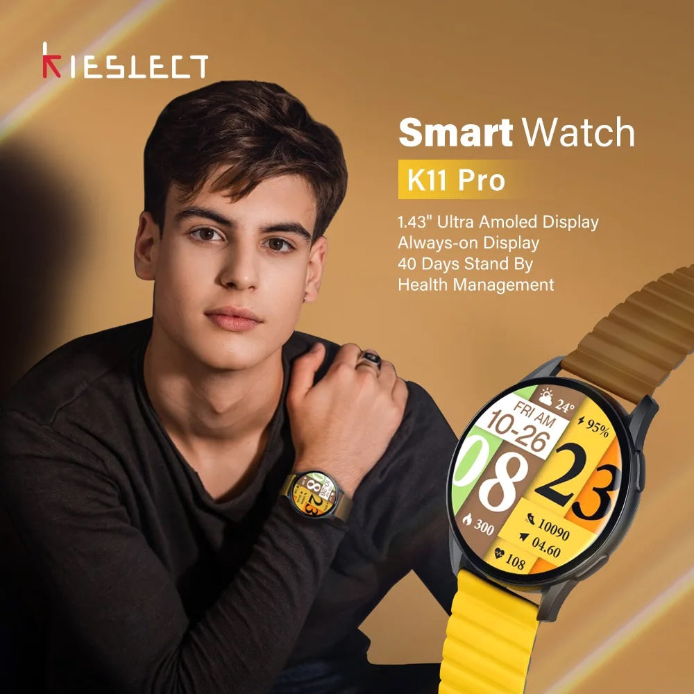 Kieslect K11 Pro Smart Watch With 1.43″ Always on Amoled Color Chrome