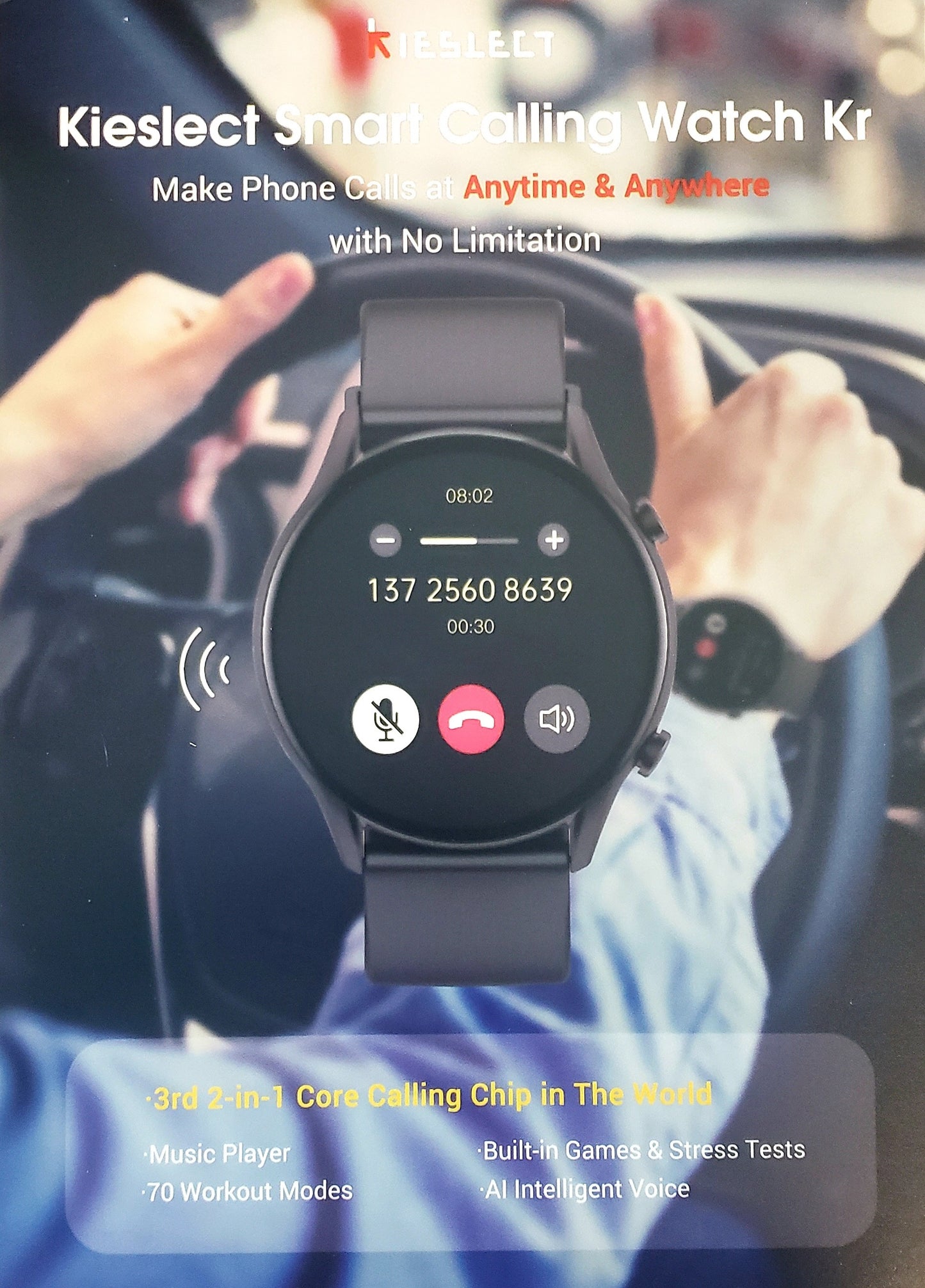 Kieslect Kr Smartwatch Bluetooth Calling – Black
