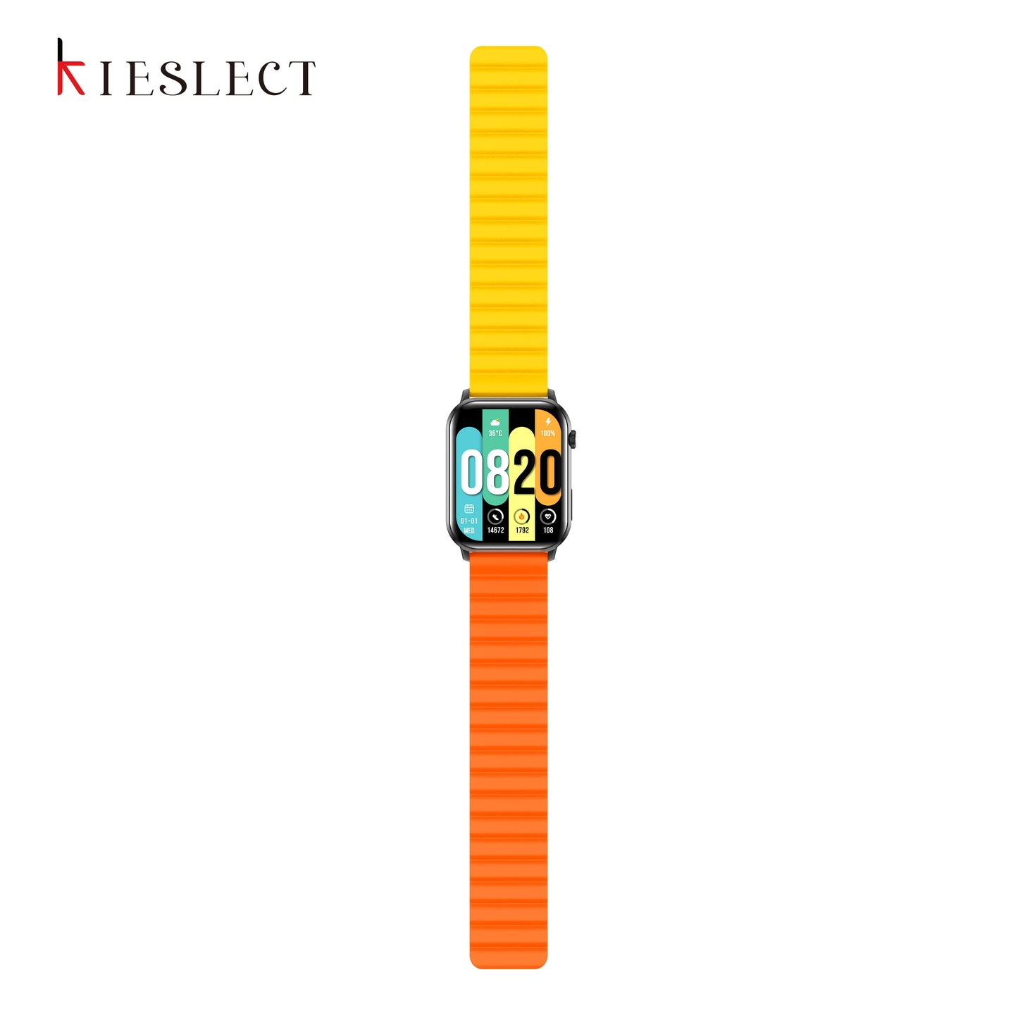 Kieslect KS Calling Smart Watch Ultra Amoled Display  Strap color OG/YE/BK + BK
