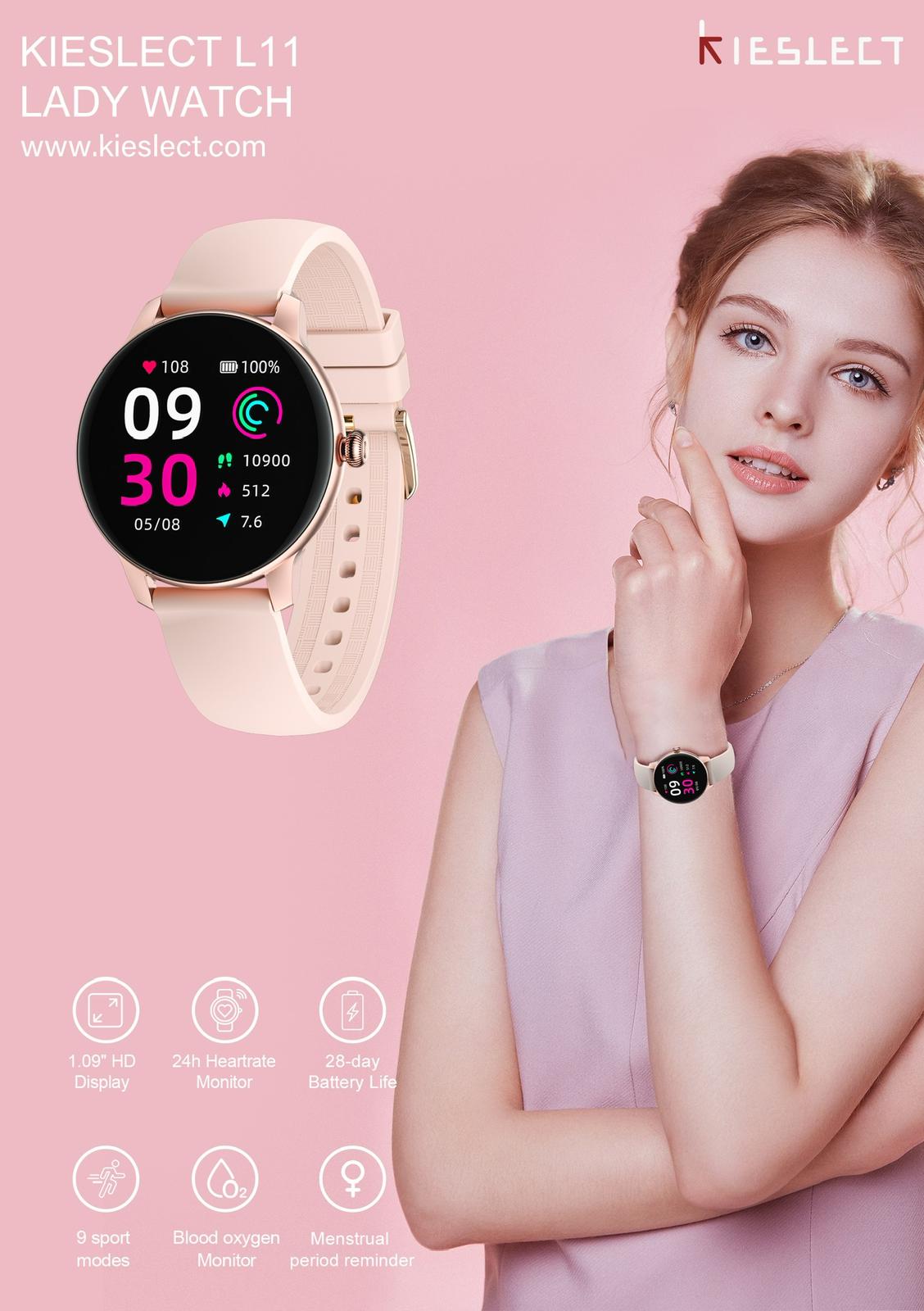 Kieslect Lady Smart Watch L11 Rose Pink