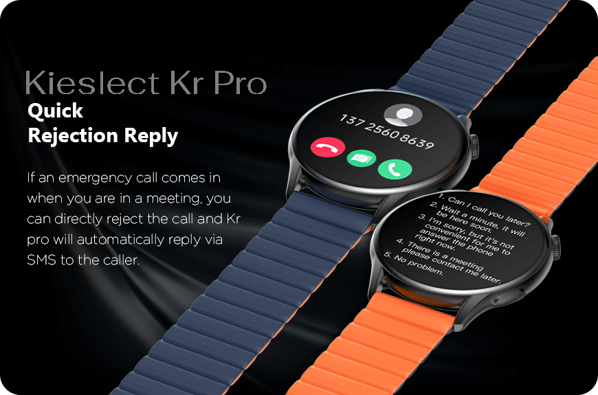 Kieslect KR Pro Smart Calling AMOLED Watch with Crown Navigation (Dual Strap)